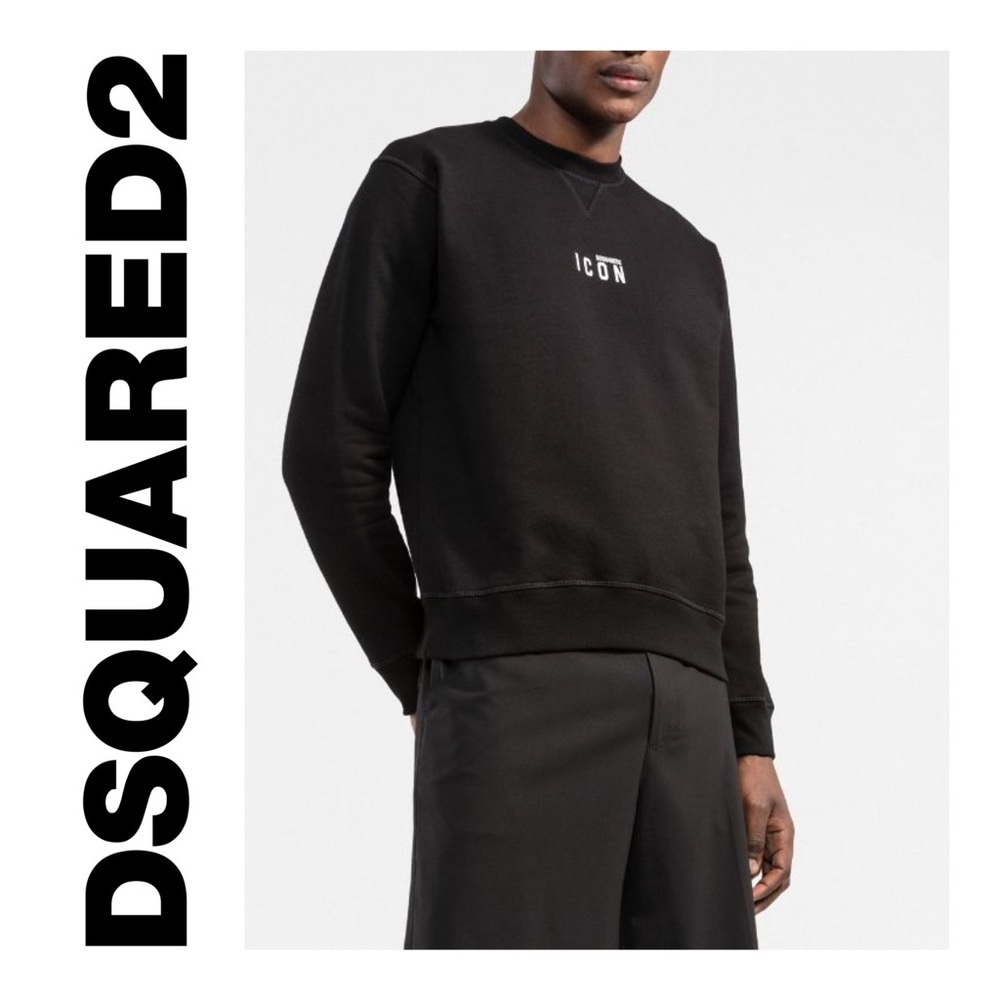 DSQUARED2 Sweatshirt With Logo Print Size Medium Black
